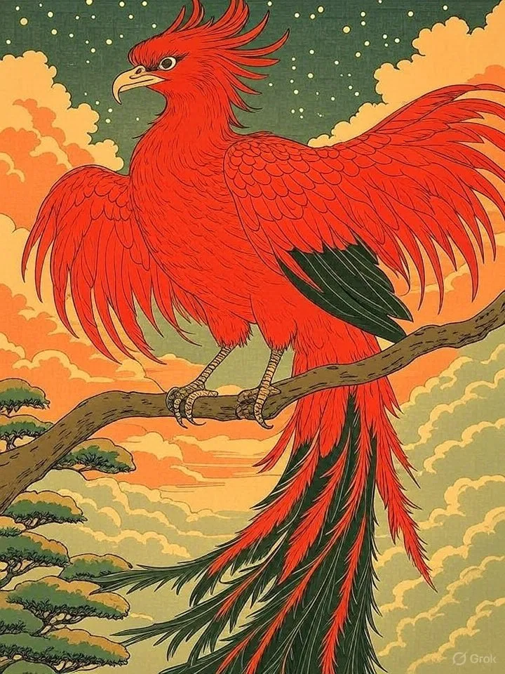 Hō-ō phoenix sculpture