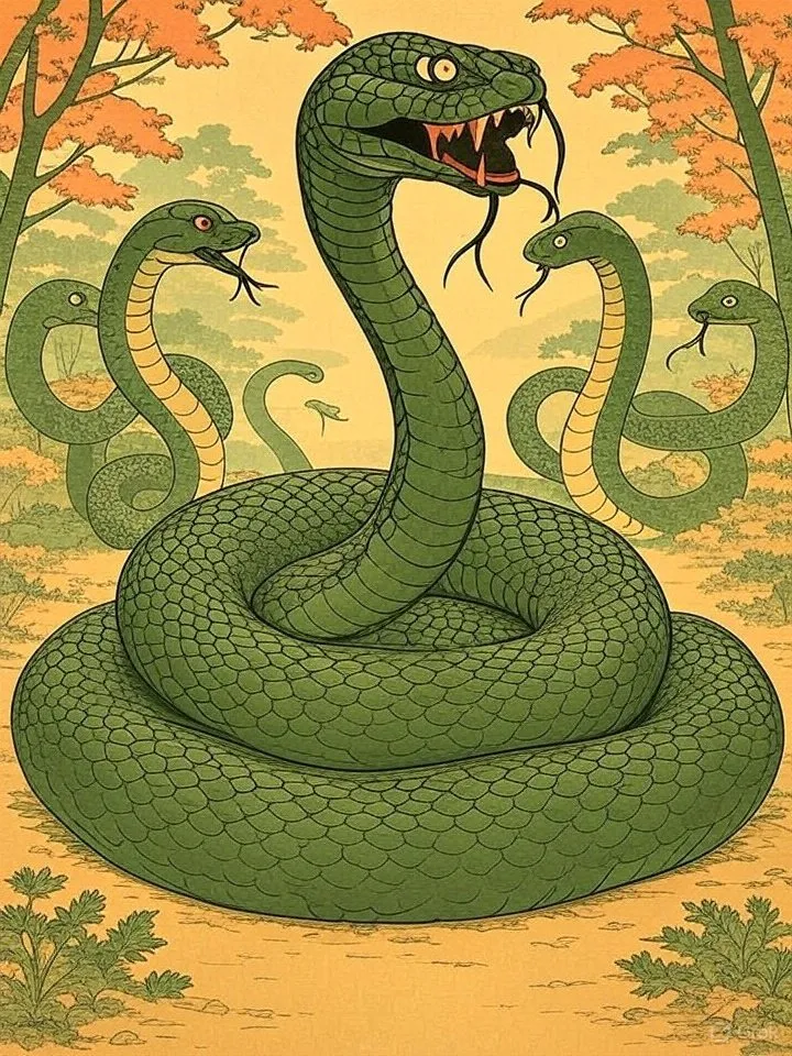 Snake yokai Japanese mountain