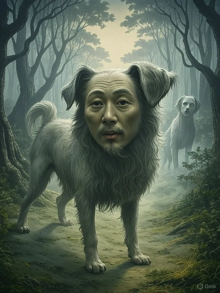 Human-faced dog Japan