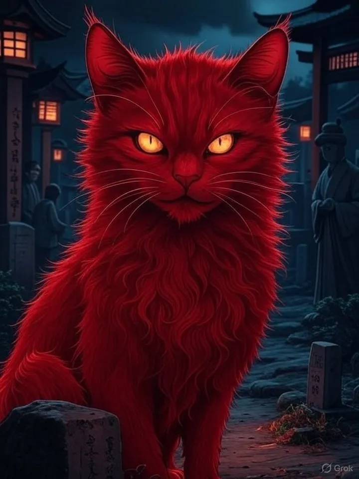 Fiery yokai funeral monster