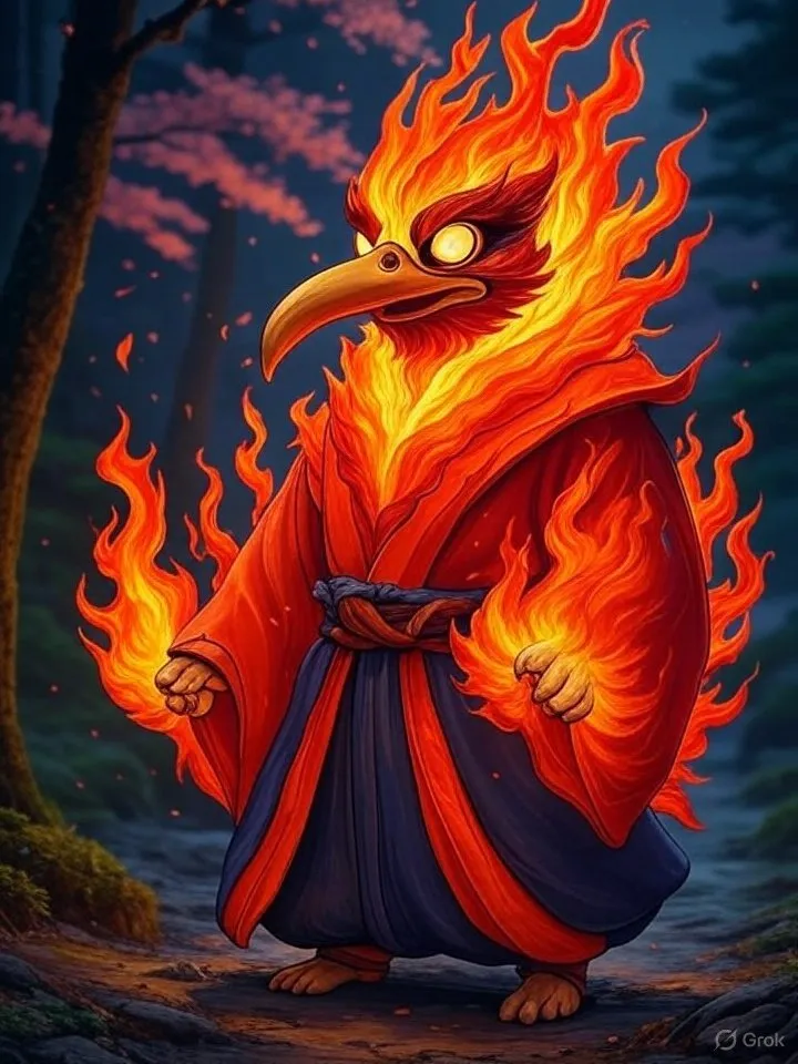 Demonic fire tengu