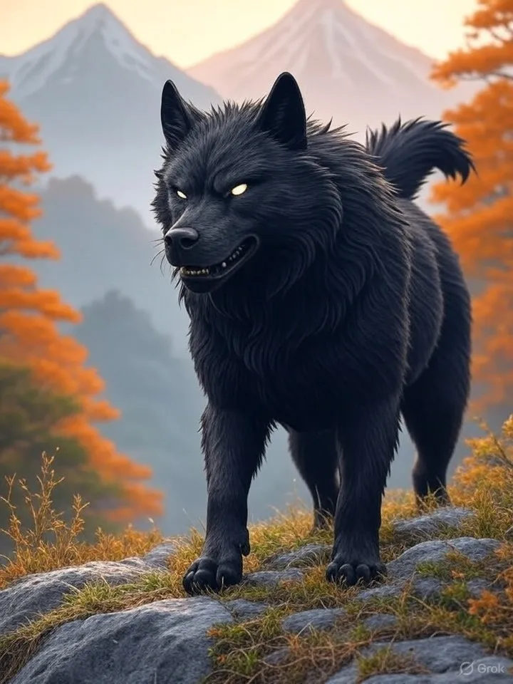 Japanese wolf yokai Yama-inu