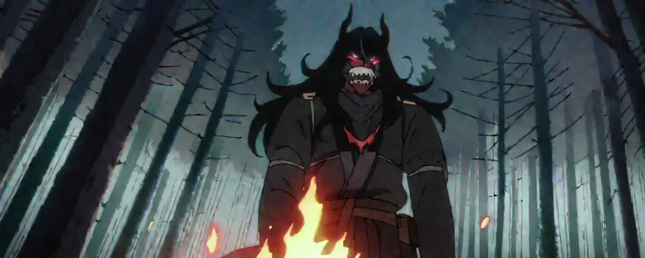 Illustrated folktale banner for Akuma