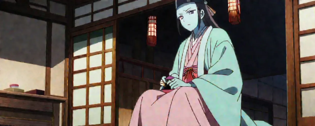 Illustrated folktale banner for Aonyōbō
